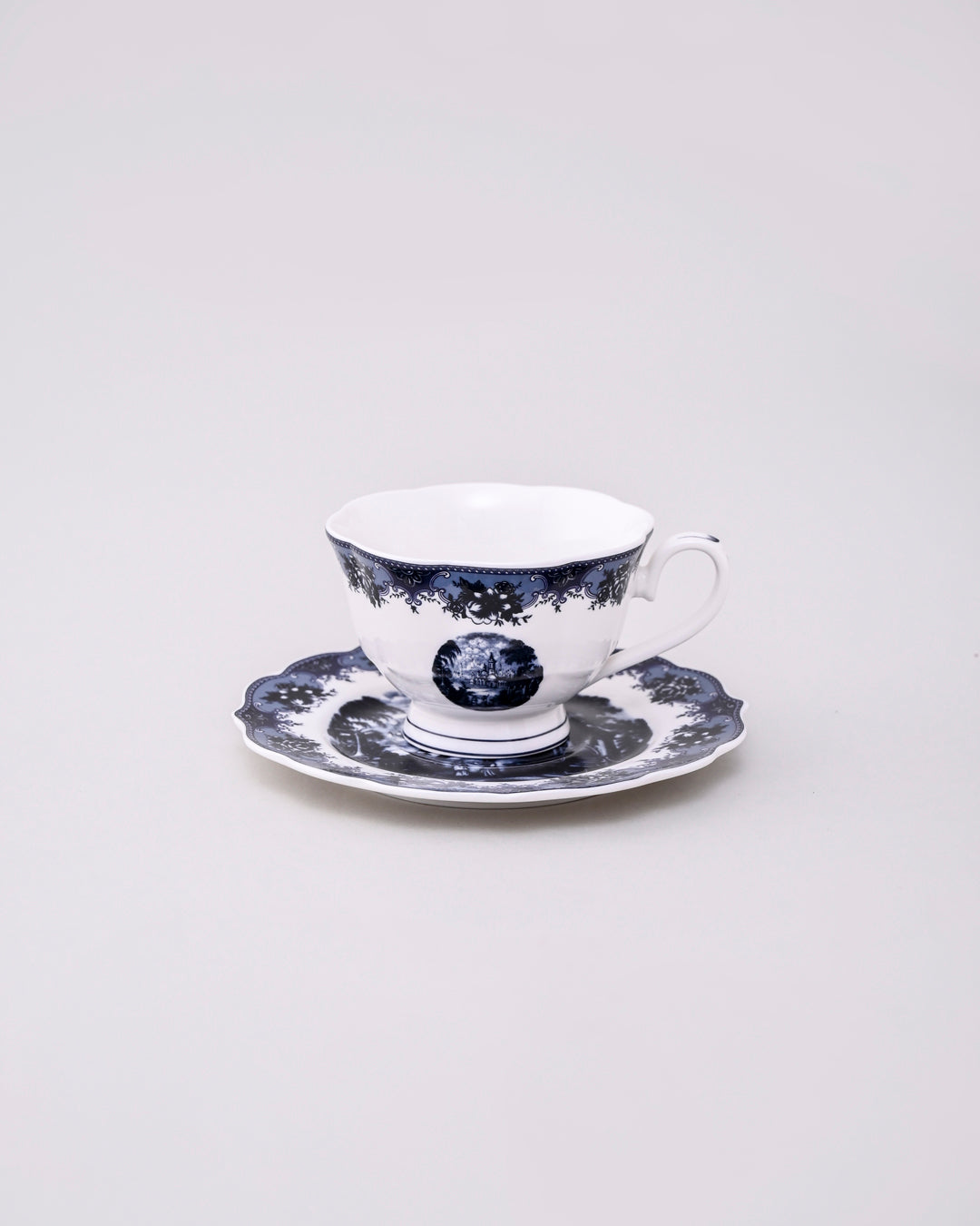 Blue Manor Tea Cup & Saucer - Set Of 6