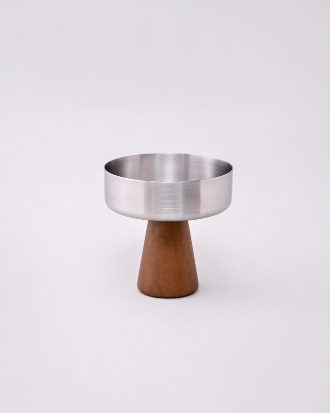 Cylindro Pedestal Dessert Bowl - Silver