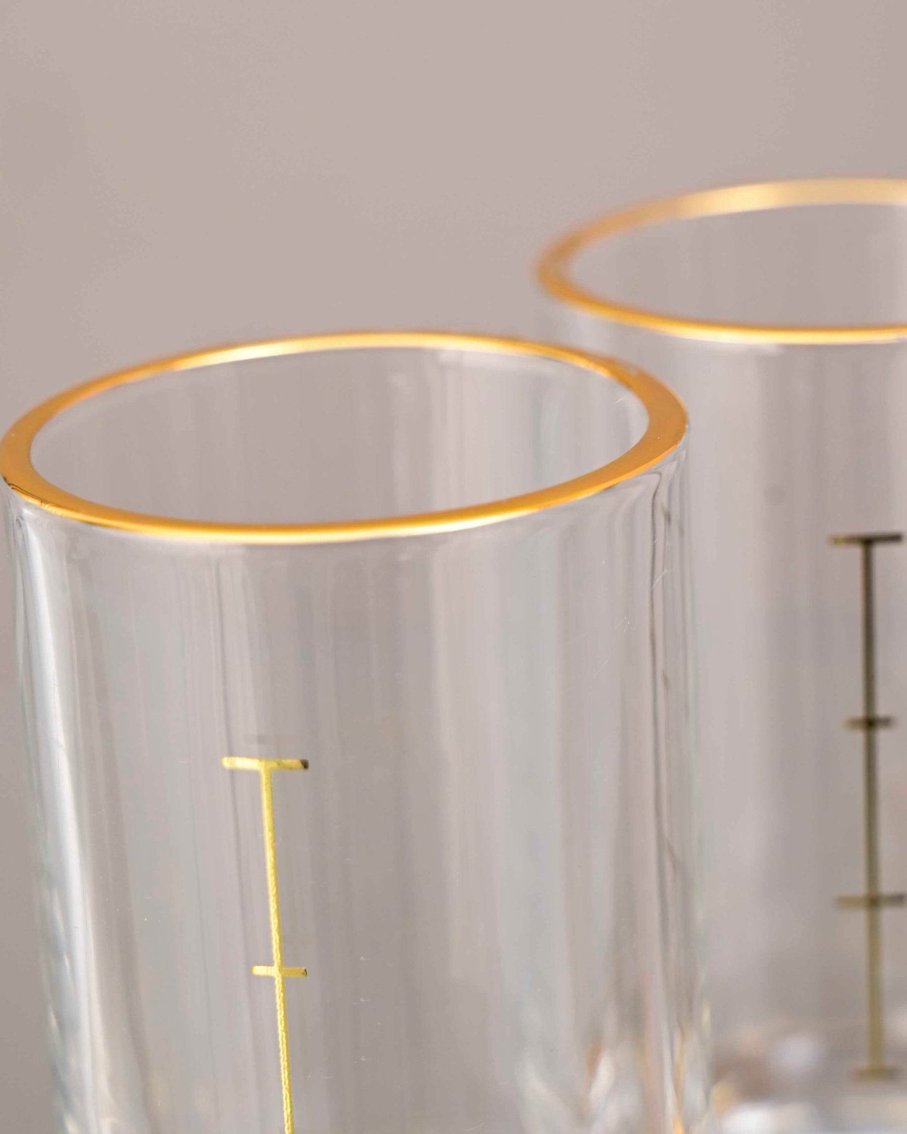 Mountain Gold Foil Measuring Glasses - Set Of 2