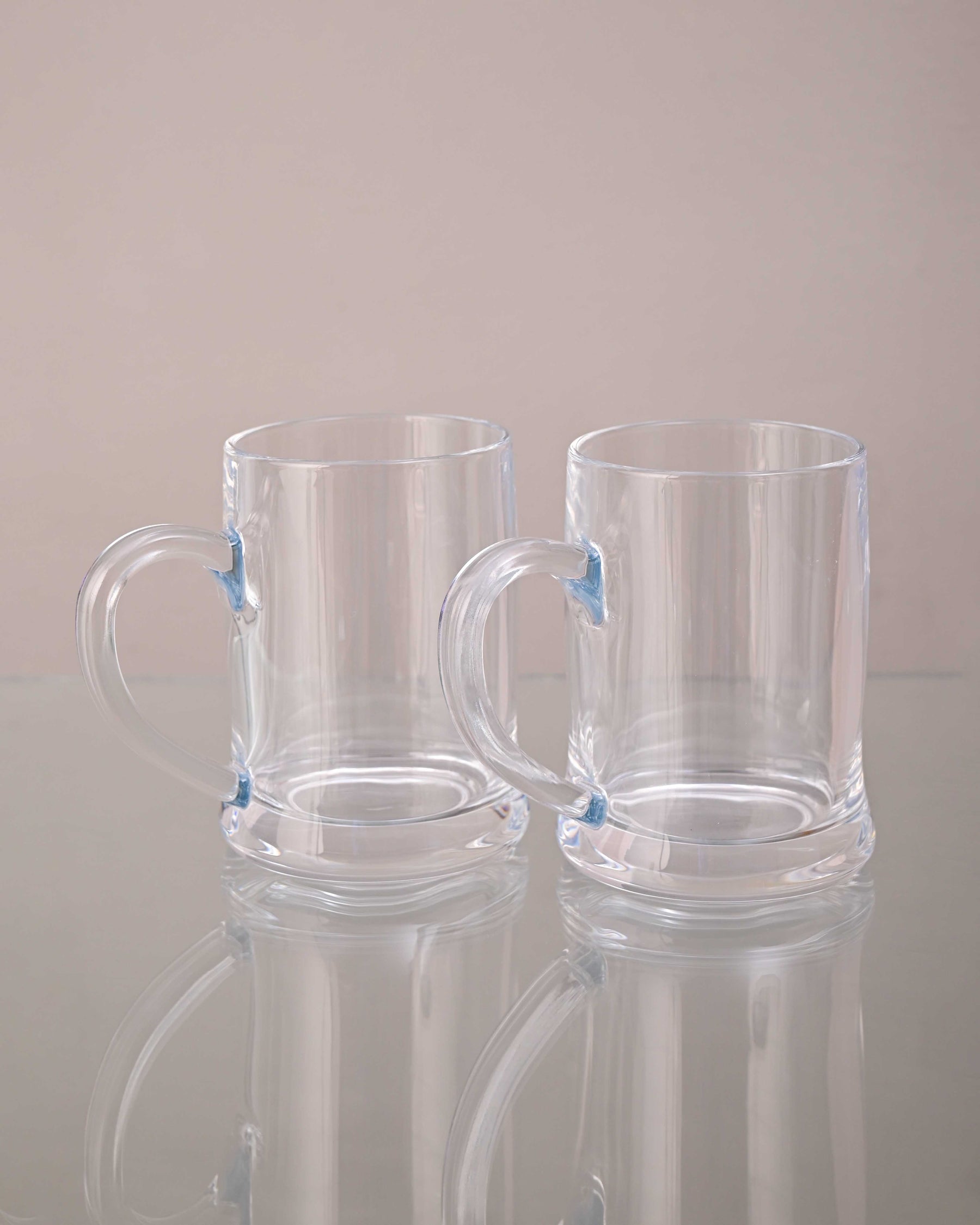 Faceted Radiance Clear Glass Mug - Set of 2