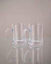 Faceted Radiance Clear Glass Mug - Set of 2