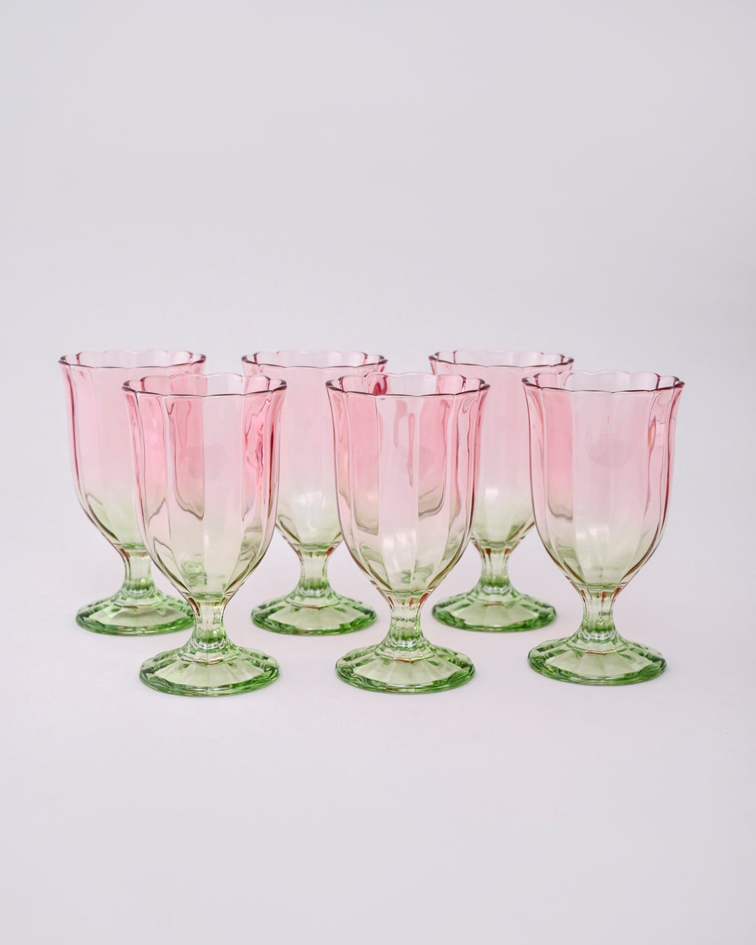 Pink Ombré Tulip Wine Glass - Set of 6