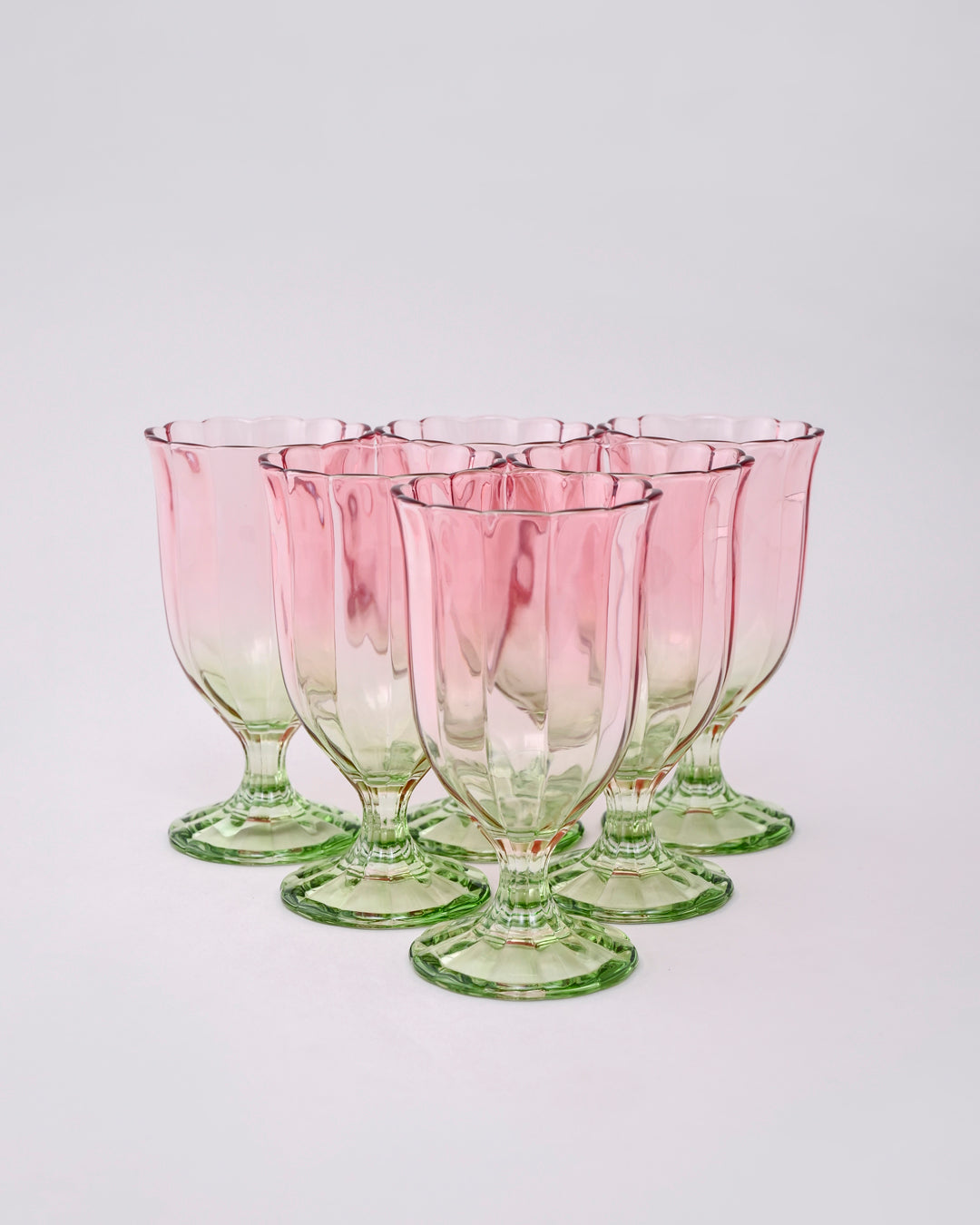 Pink Ombré Tulip Wine Glass - Set of 6