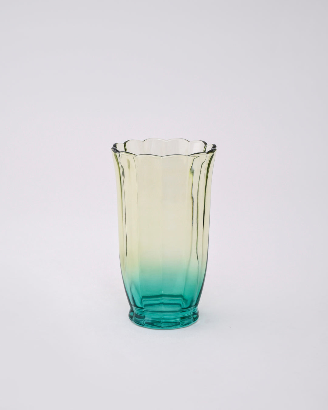 Green Ombré Tulip Tall Glass - Set of 6