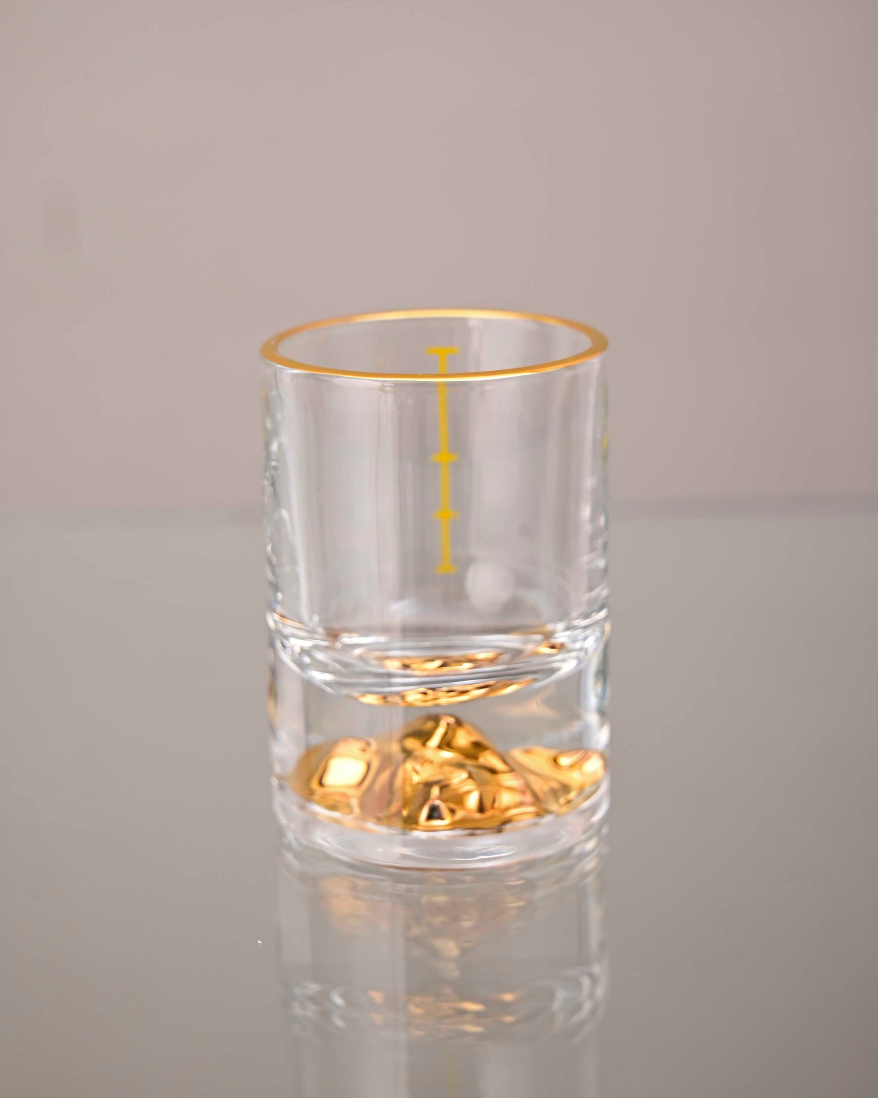 Mountain Gold Foil Crystal Shot Glasses - Set of 2