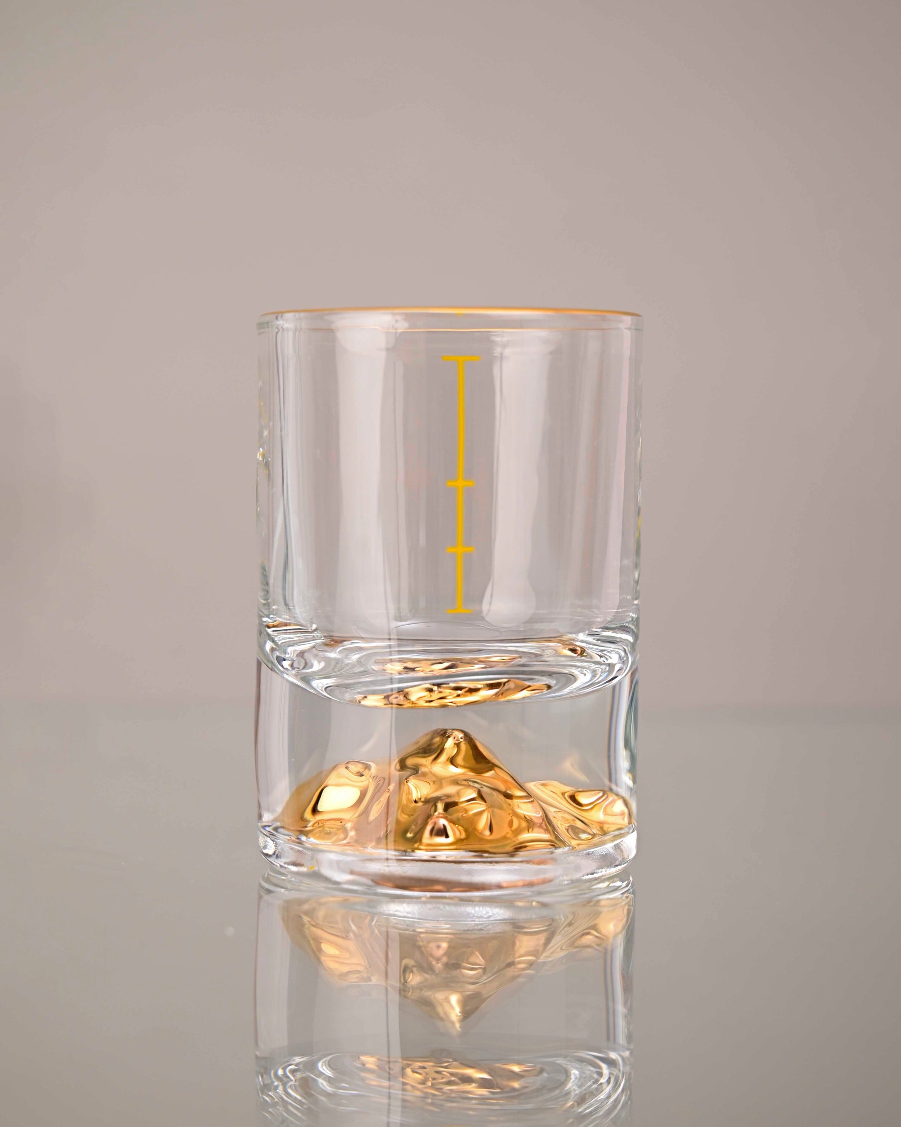 Mountain Gold Foil Crystal Shot Glasses - Set of 2