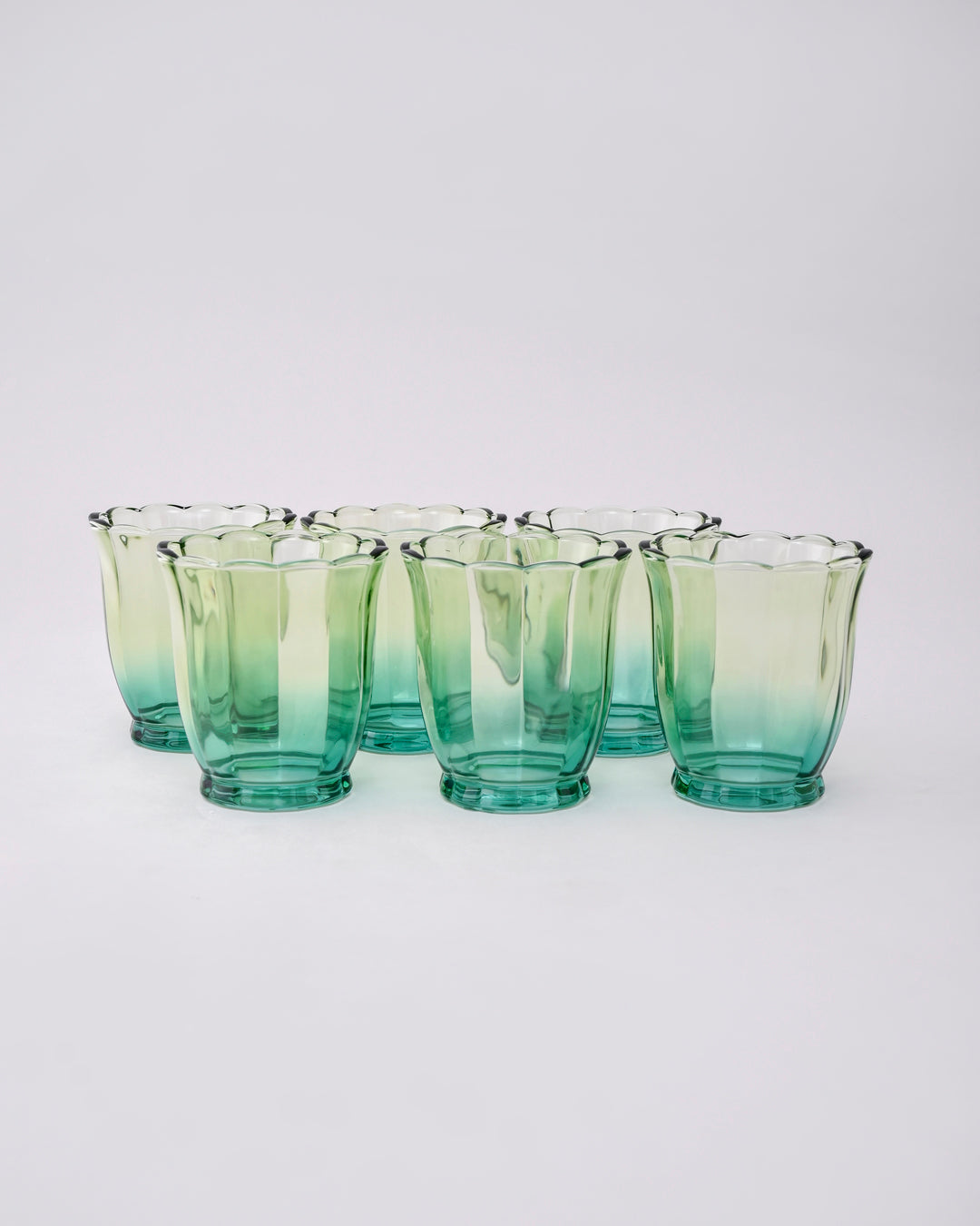 Green Ombré Tulip Tumbler - Set of 6