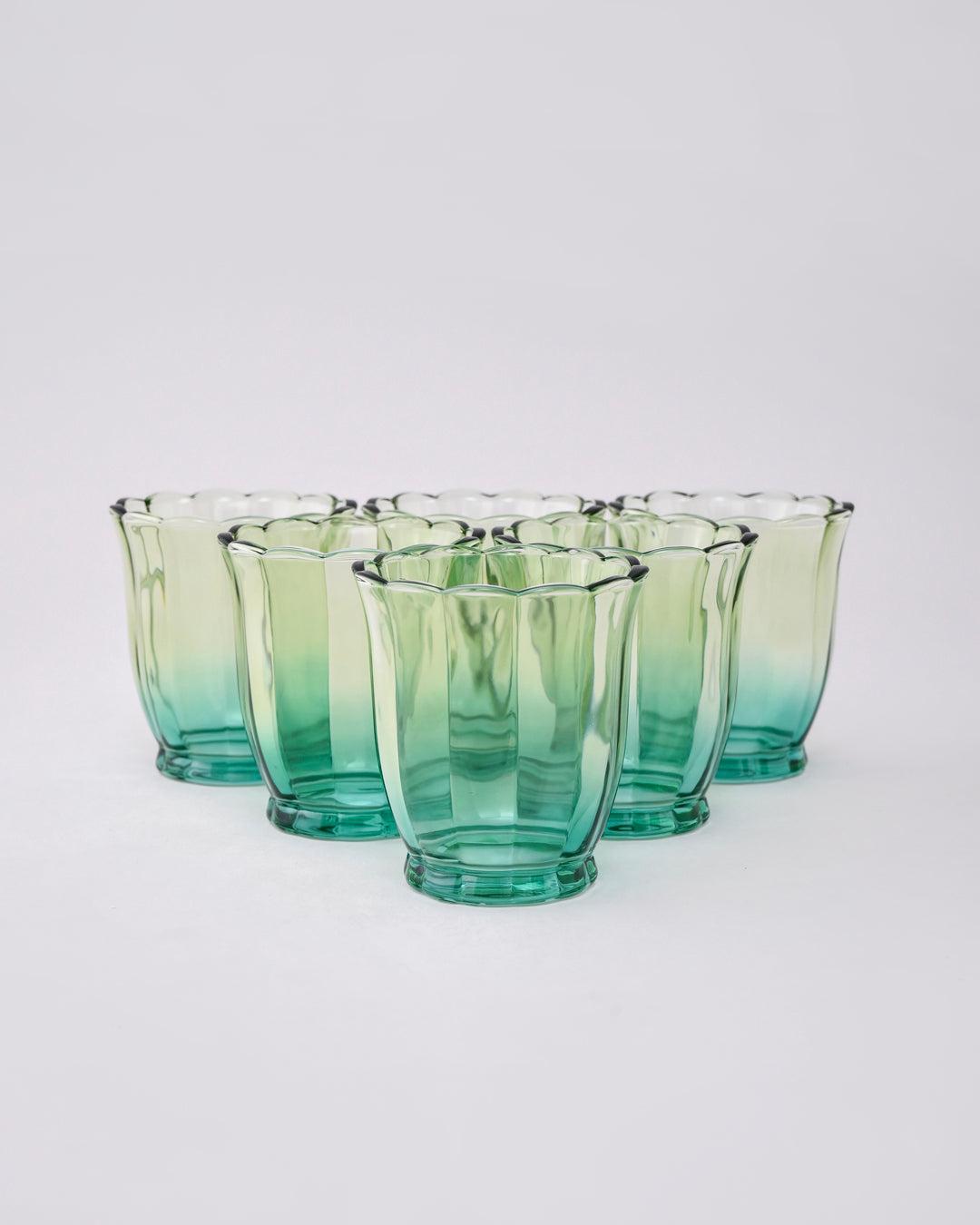 Green Ombré Tulip Tumbler - Set of 6
