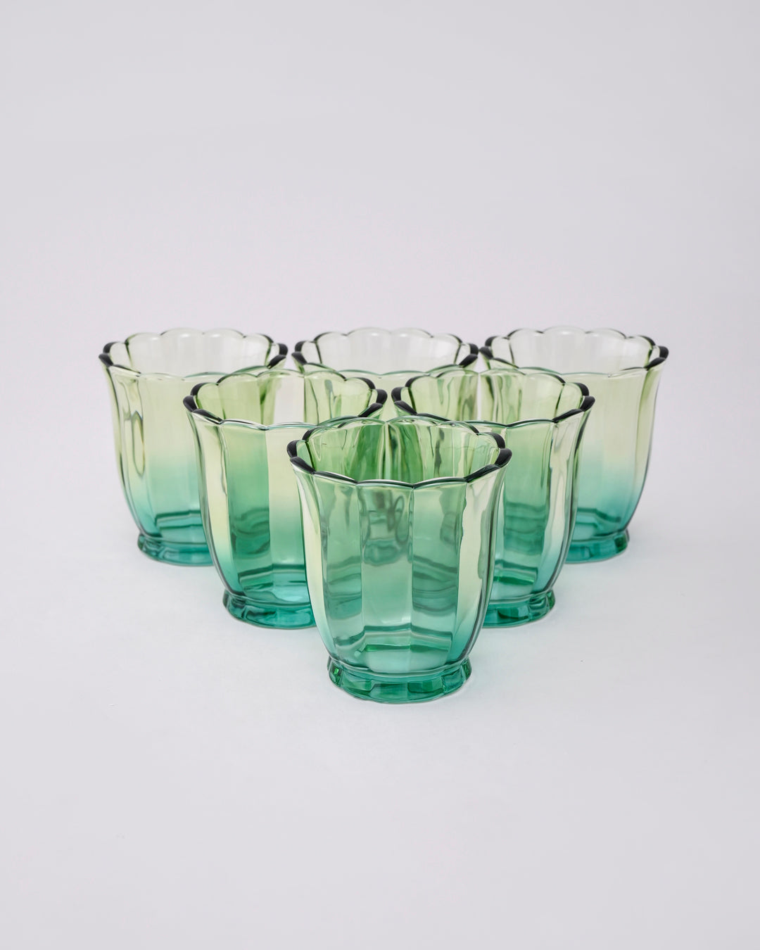 Green Ombré Tulip Tumbler - Set of 6