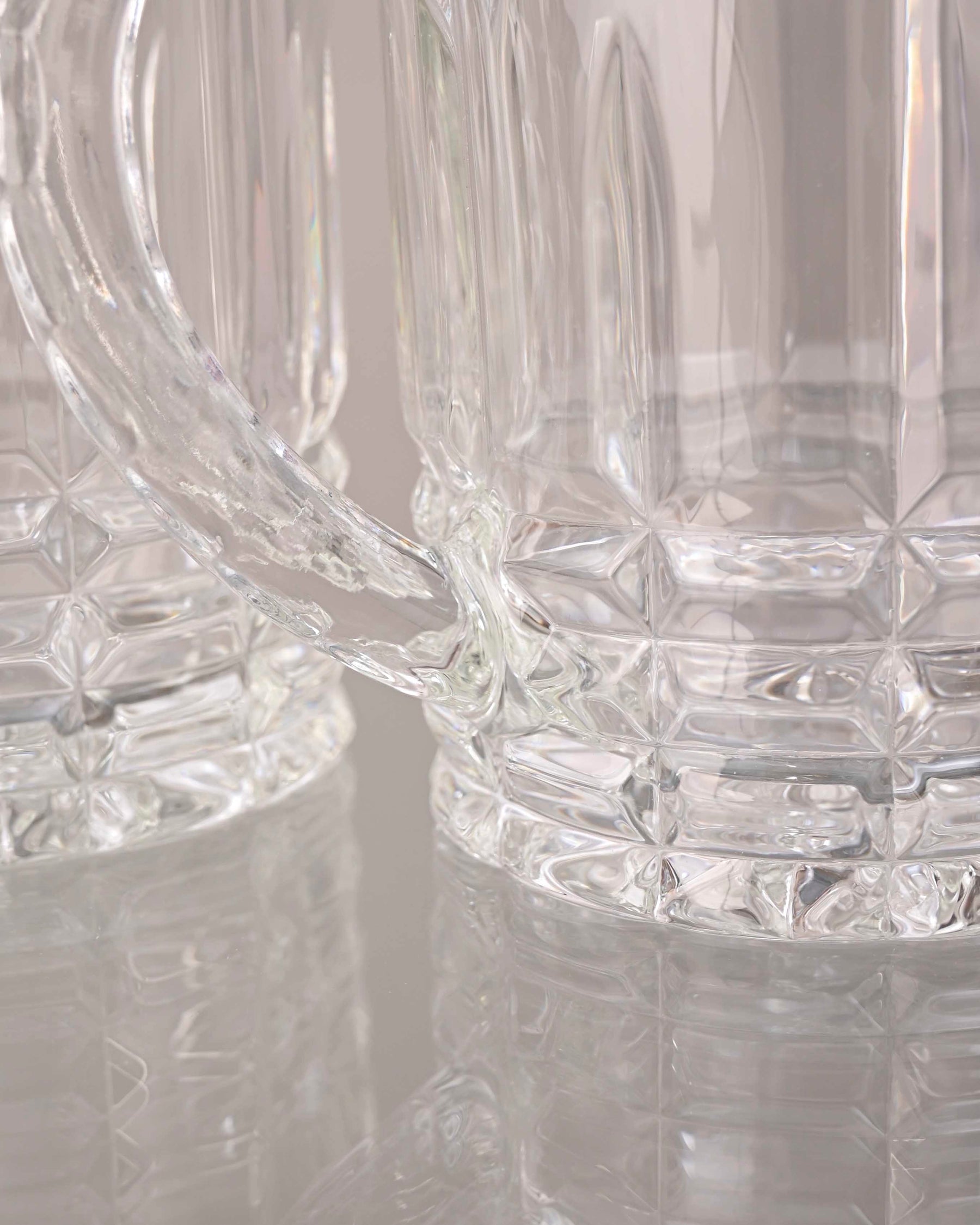 Chiseled Brilliance Clear Glass Mug - Set of 2