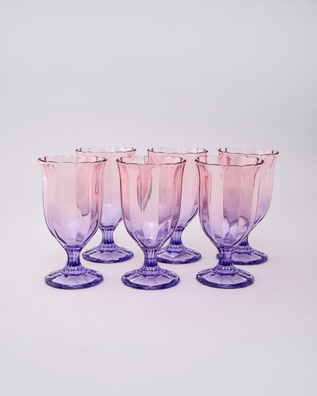 Purple Ombré Tulip Wine Glass - Set of 6