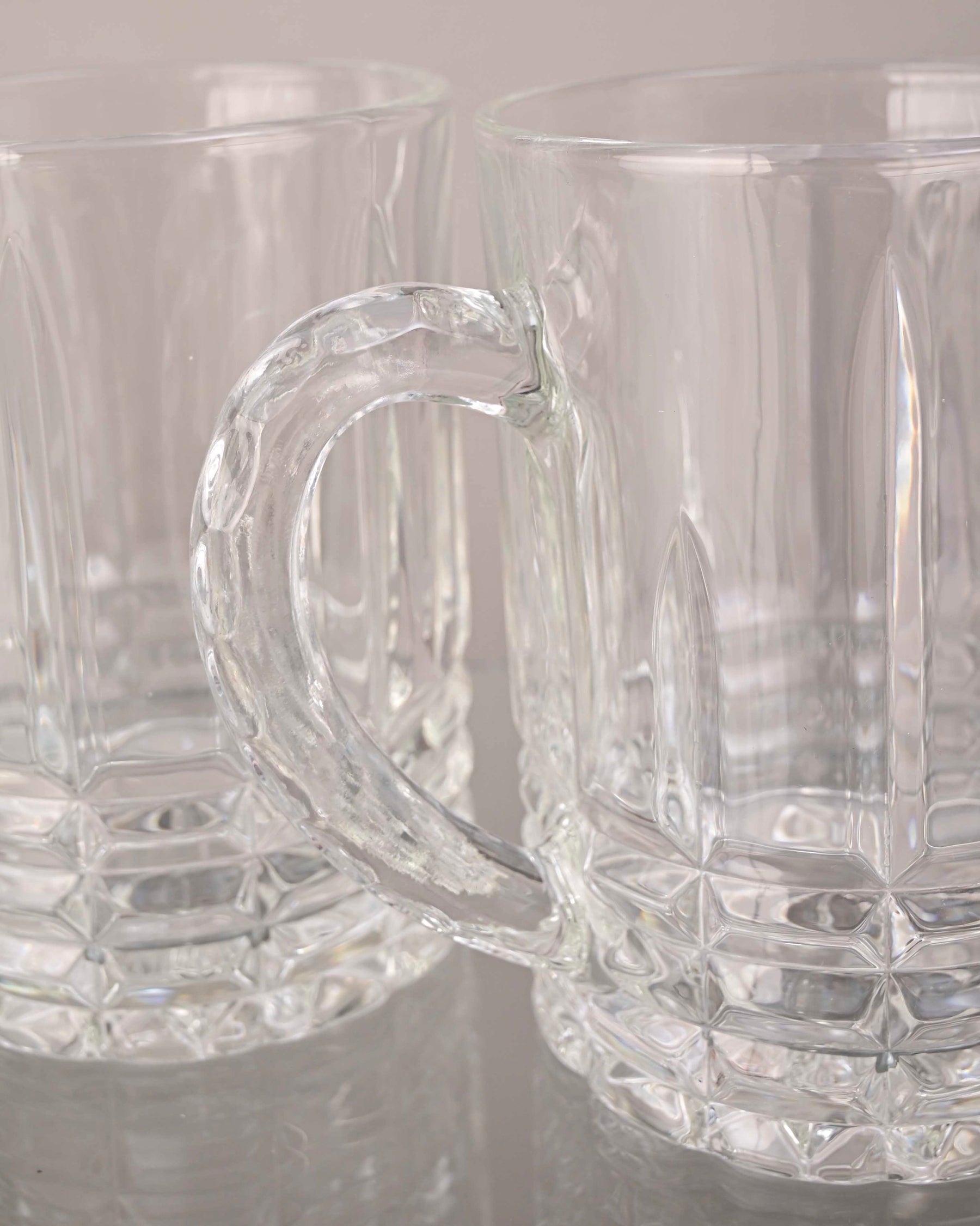 Chiseled Brilliance Clear Glass Mug - Set of 2