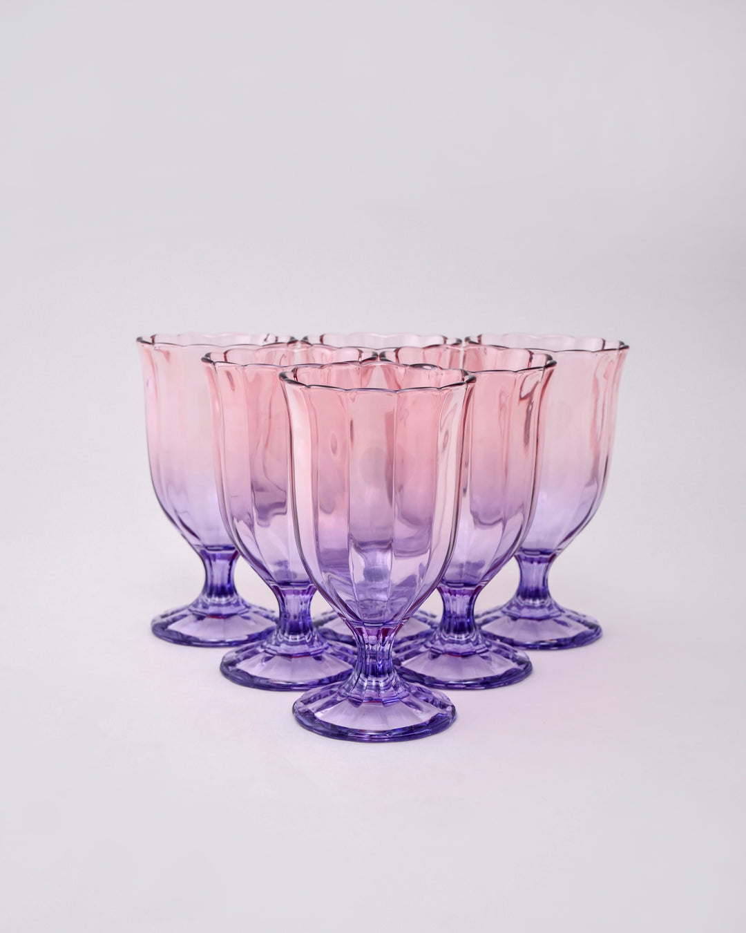 Purple Ombré Tulip Wine Glass - Set of 6
