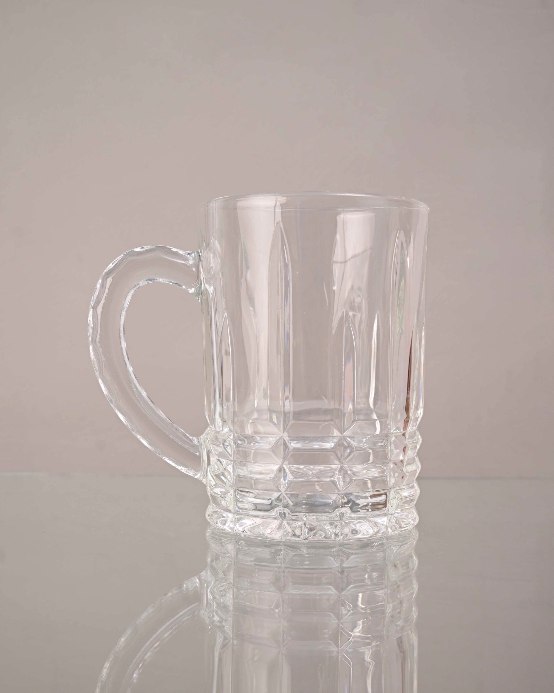 Chiseled Brilliance Clear Glass Mug - Set of 2