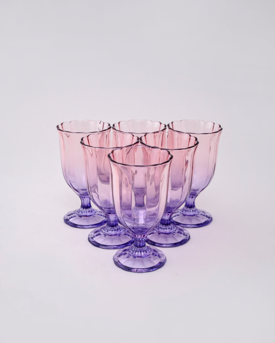 Purple Ombré Tulip Wine Glass - Set of 6
