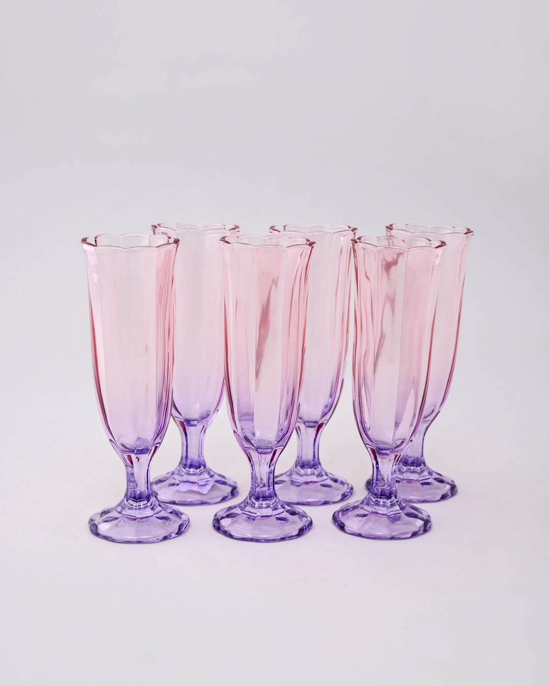 Purple Ombré Tulip Champagne Flute - Set of 6