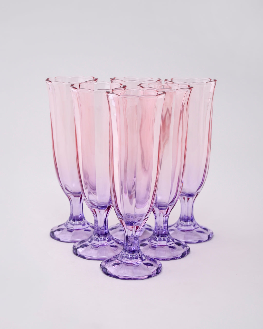 Purple Ombré Tulip Champagne Flute - Set of 6