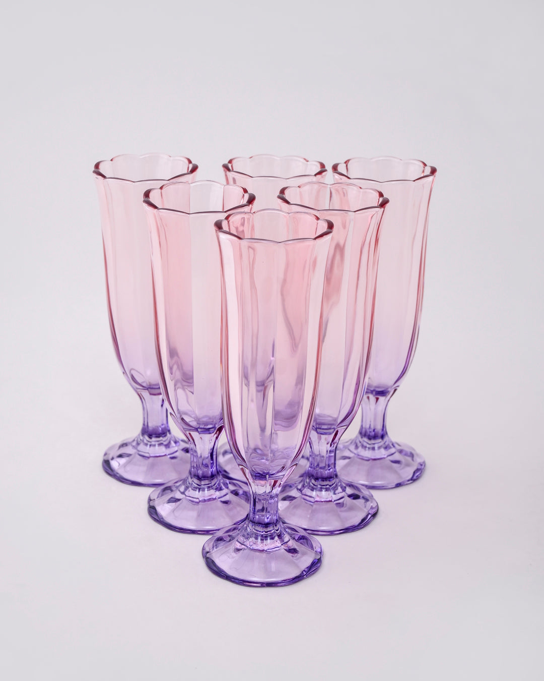 Purple Ombré Tulip Champagne Flute - Set of 6
