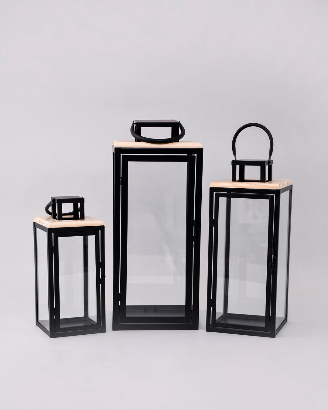Black Frame Elegance Candle Lantern