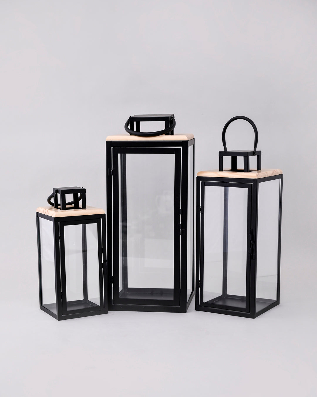 Black Frame Elegance Candle Lantern