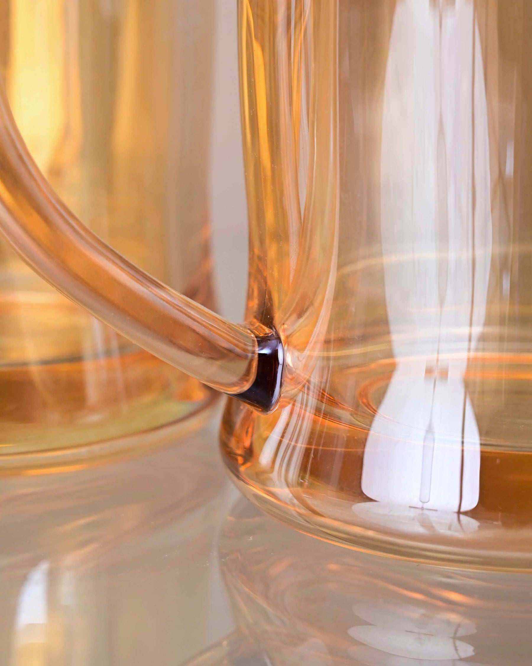Faceted Radiance Amber Glass Mug - Set of 2