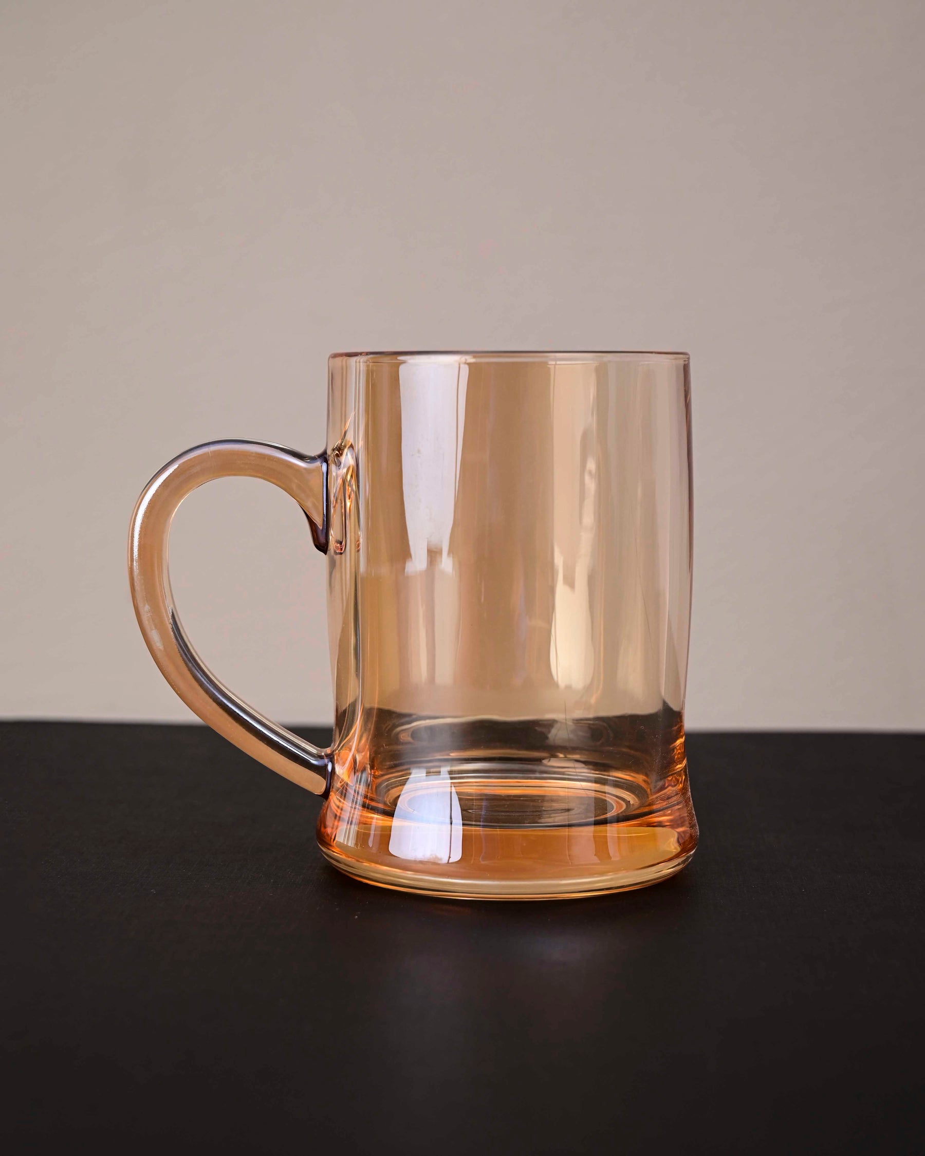 Faceted Radiance Amber Glass Mug - Set of 2