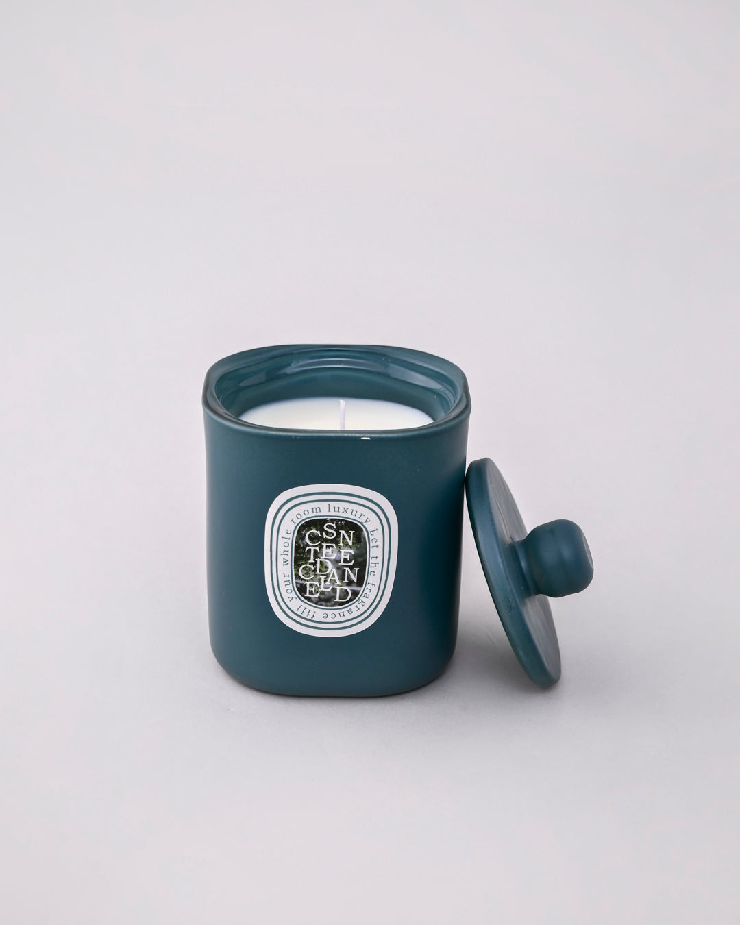 Velour Flame Aroma Candle - Green