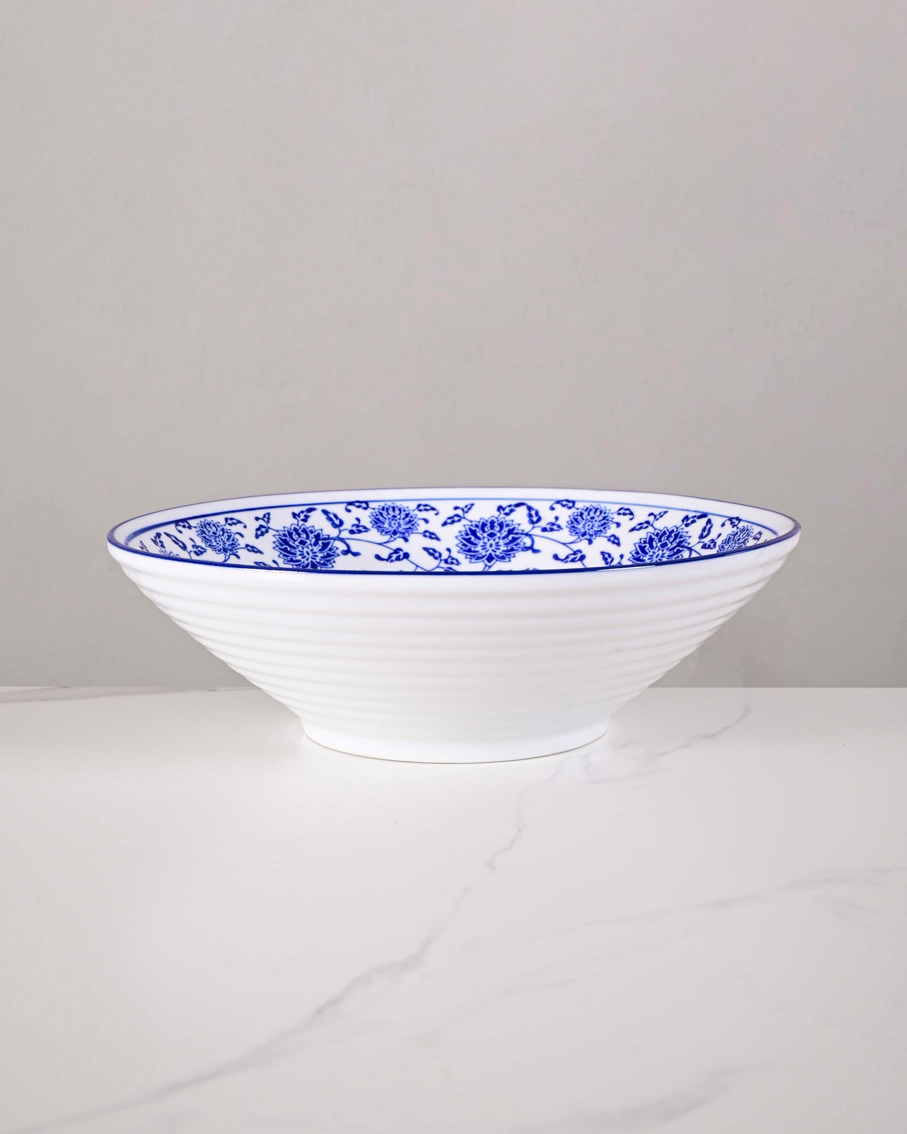 Vintage Blue & White Serving Bowl - Large