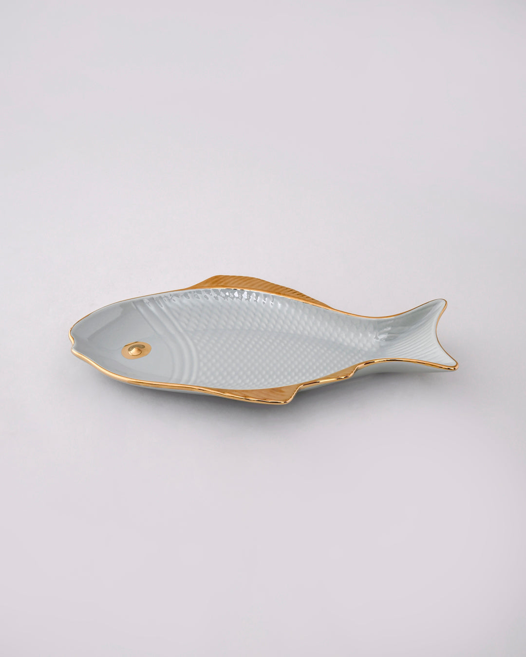 Gold Trimmed Fish Shaped Serving Platter