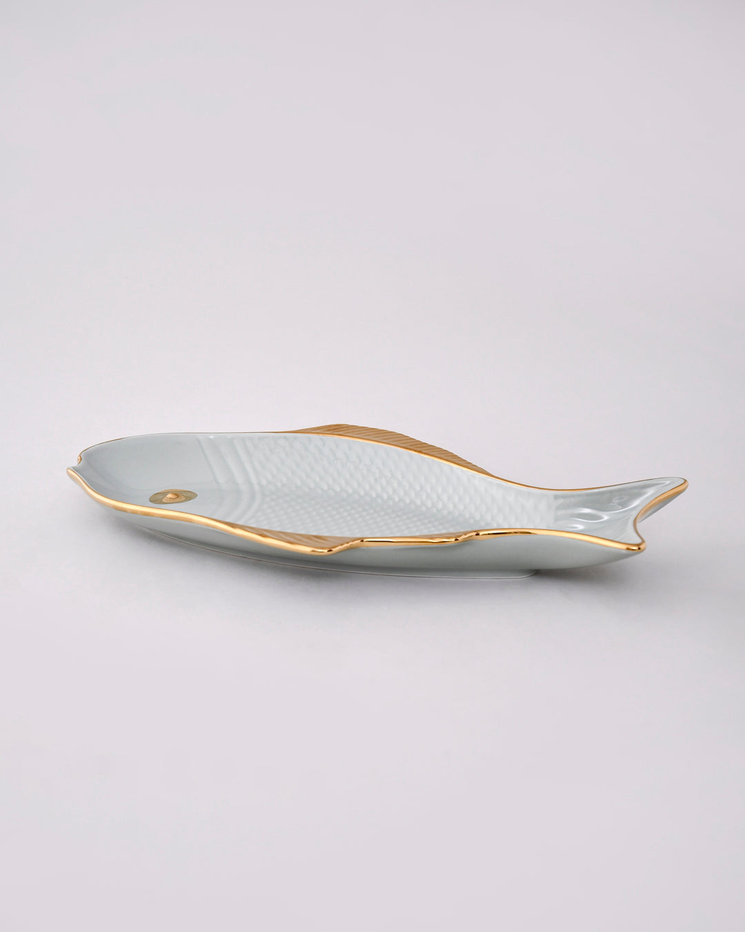 Gold Trimmed Fish Shaped Serving Platter