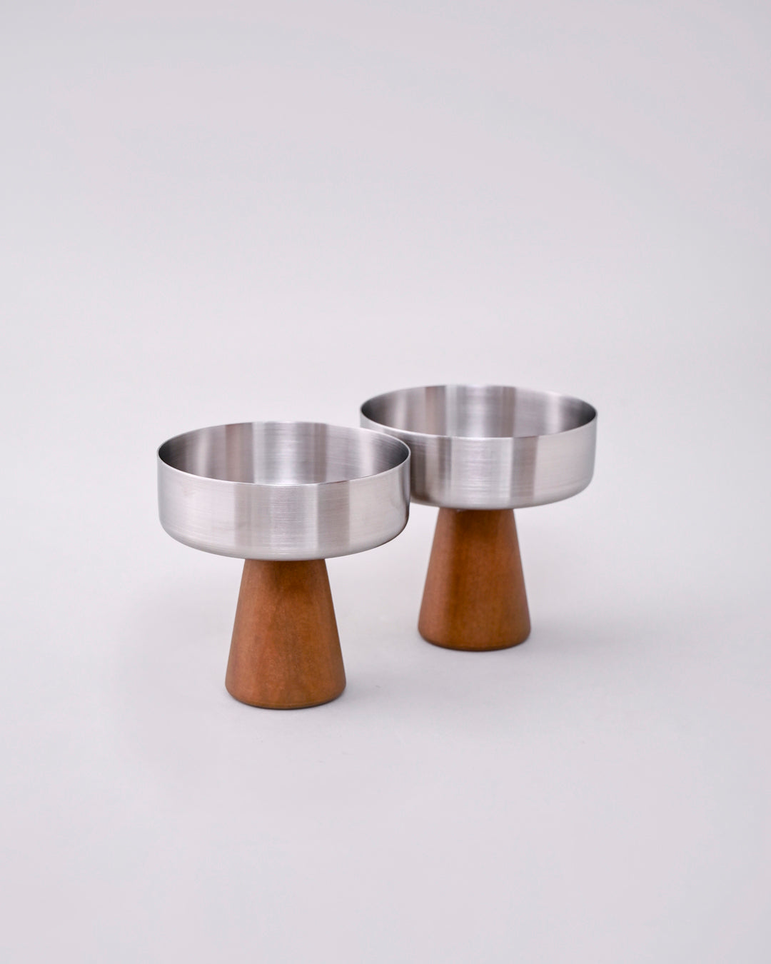 Cylindro Pedestal Dessert Bowl - Silver