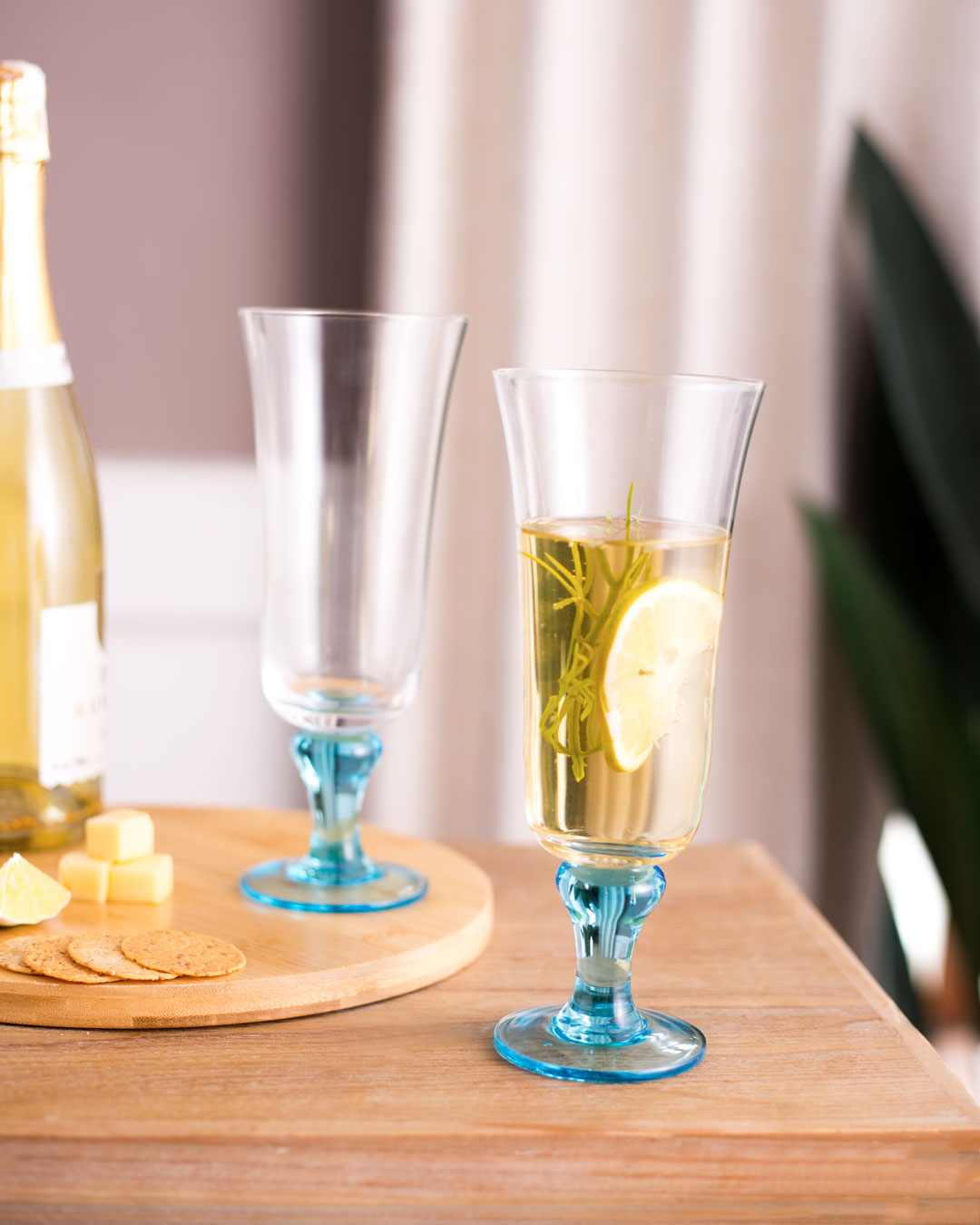 Swirl Wine Blue Glasses - Set of 6