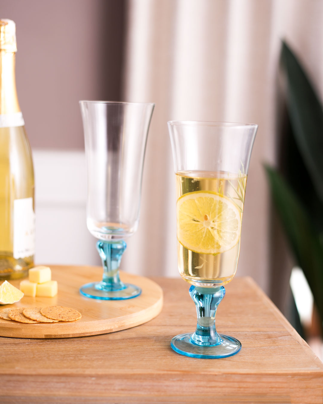 Swirl Wine Blue Glasses - Set of 6