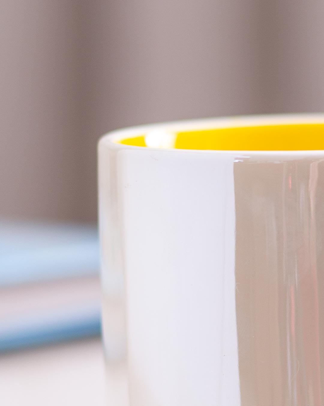 Pearl Glazed Coffee Mug with Saucer - Red