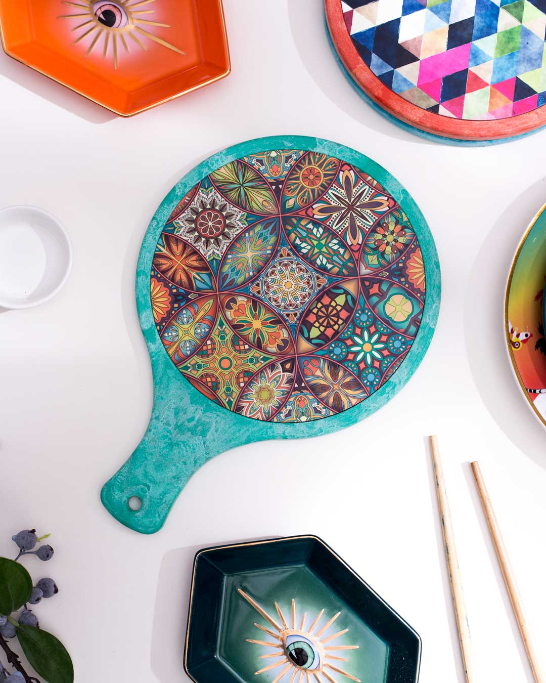Moroccan Medallion Trivet - Blue