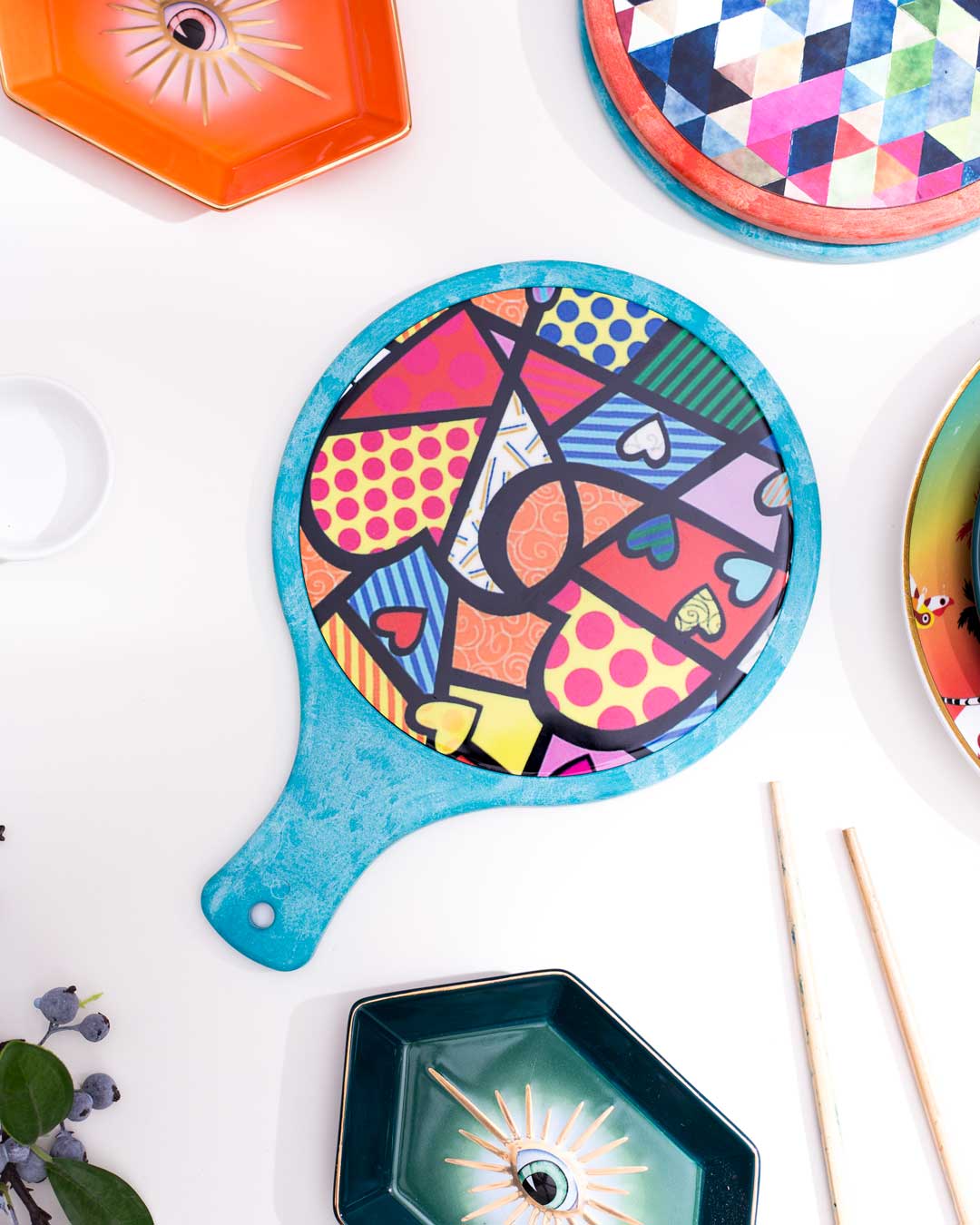 'Pop Art Passion' The Artful Trivet - Blue