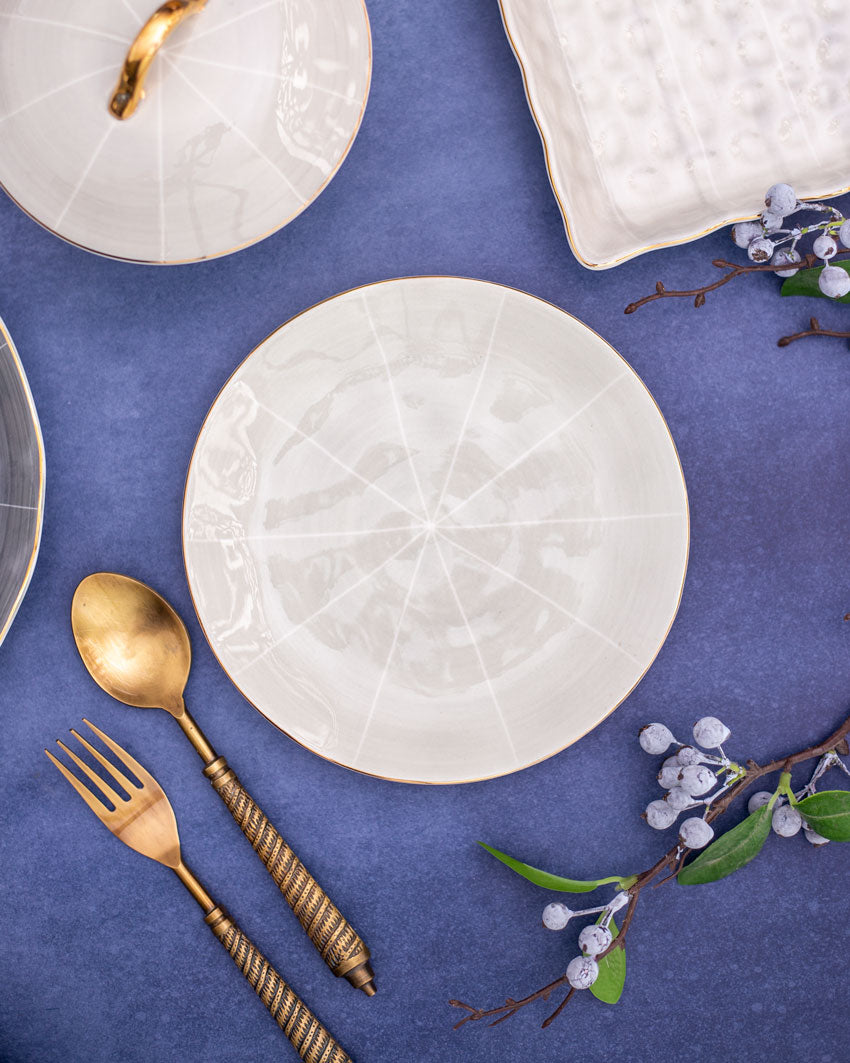 Irregular White Lines Design Quarter Plate