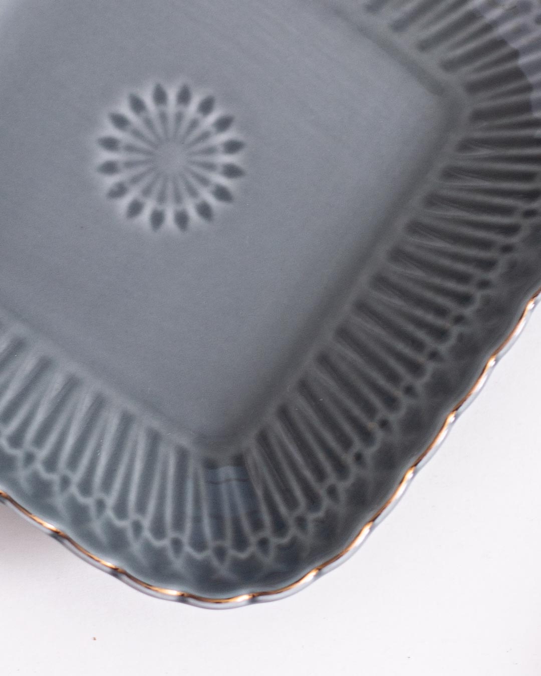 Melamine Grey Quarter Plate