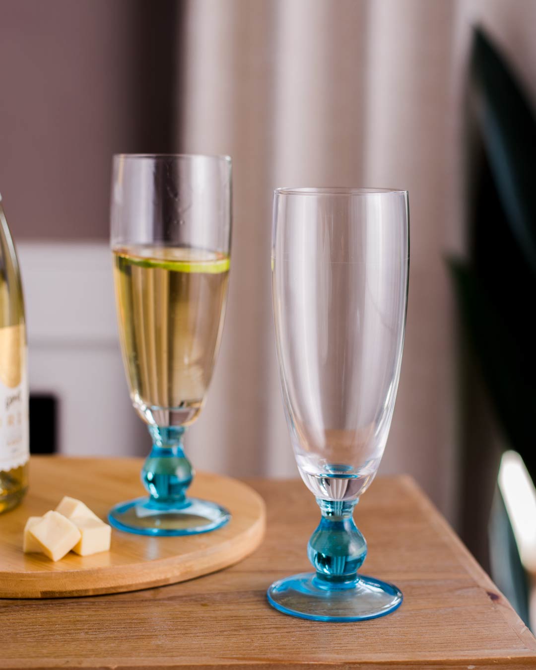 Swirl Blue Champagne Flute - Set of 6 - The Decor Kart