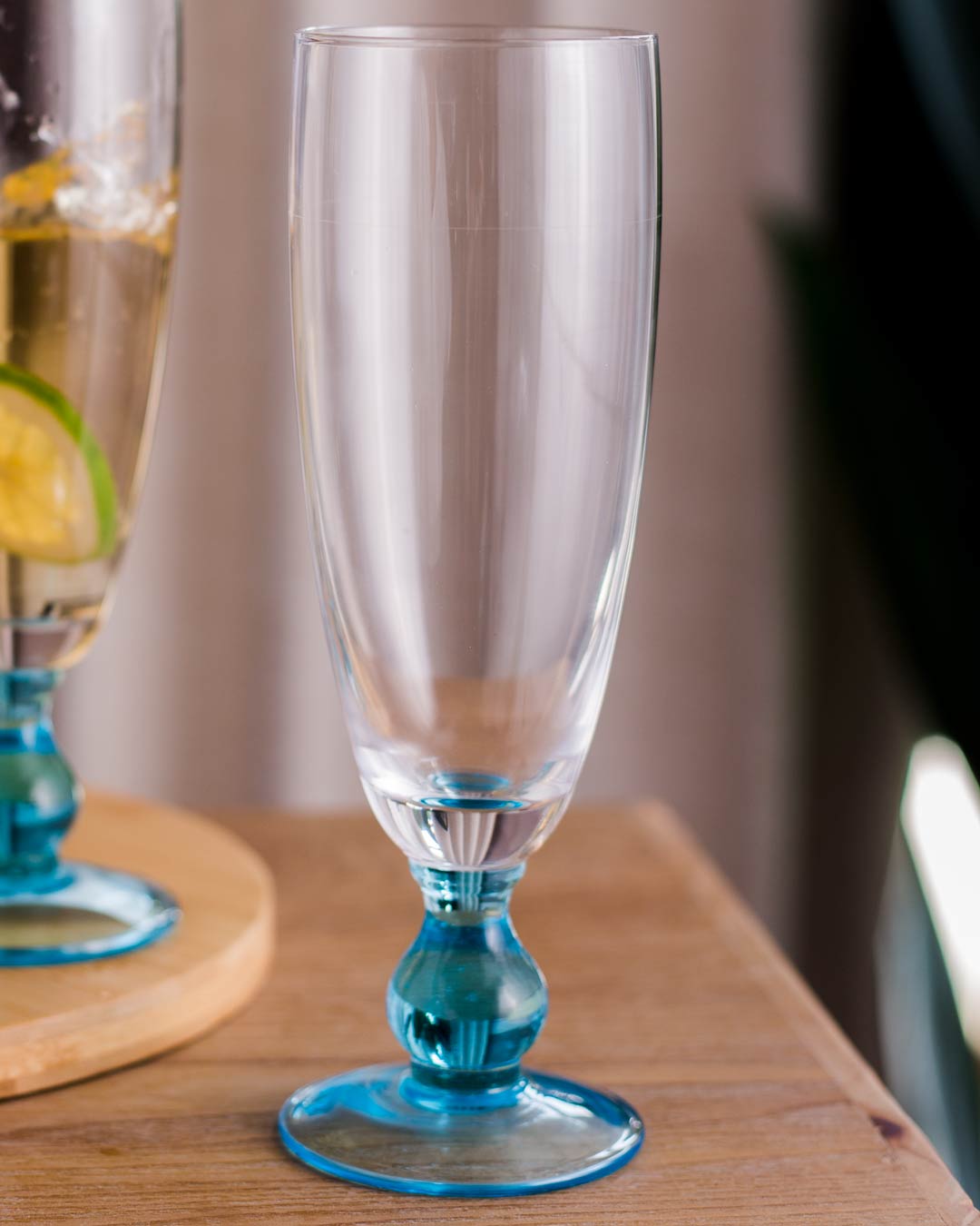 Swirl Blue Champagne Flute - Set of 6 - The Decor Kart
