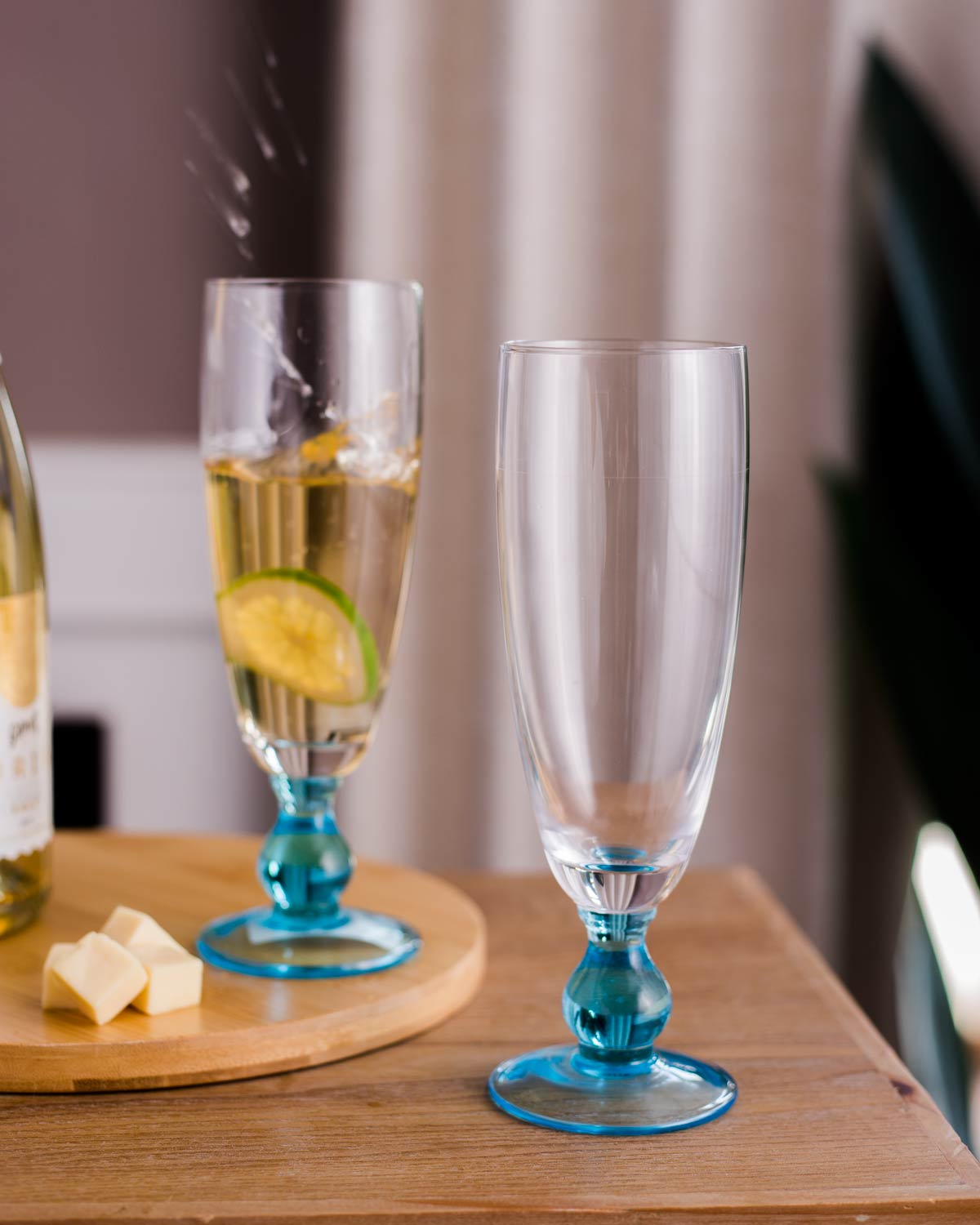 Swirl Wine Blue Glasses - Set of 6