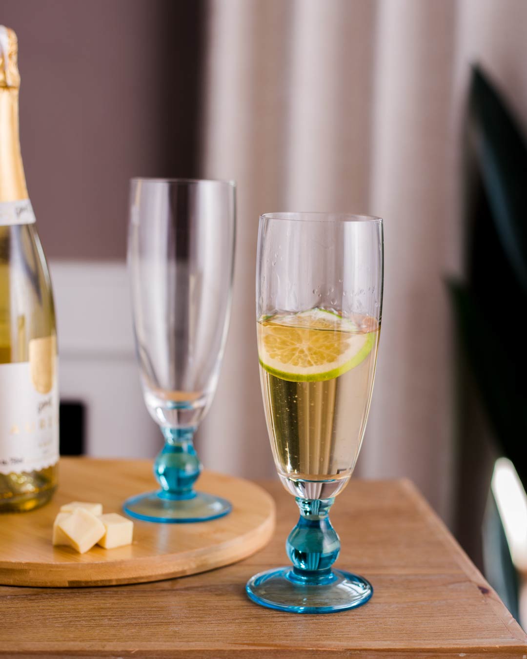 Swirl Blue Champagne Flute - Set of 6 - The Decor Kart
