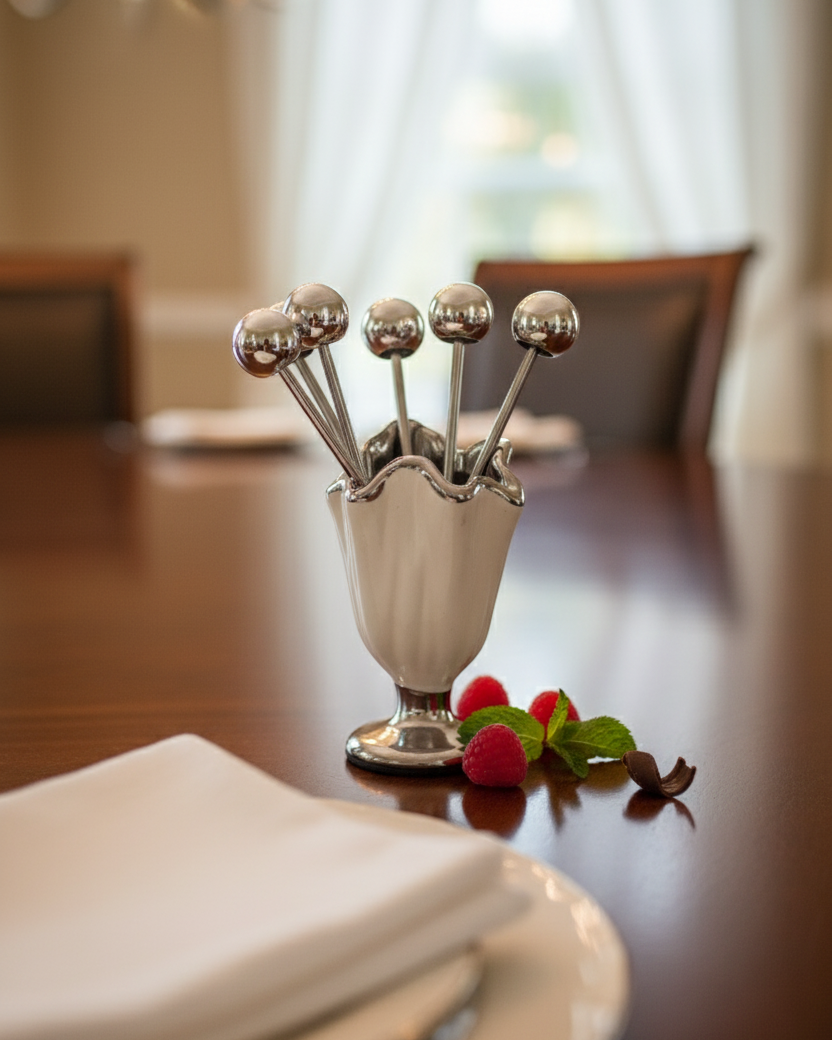Pearl Cup Pick Holder with Skewers