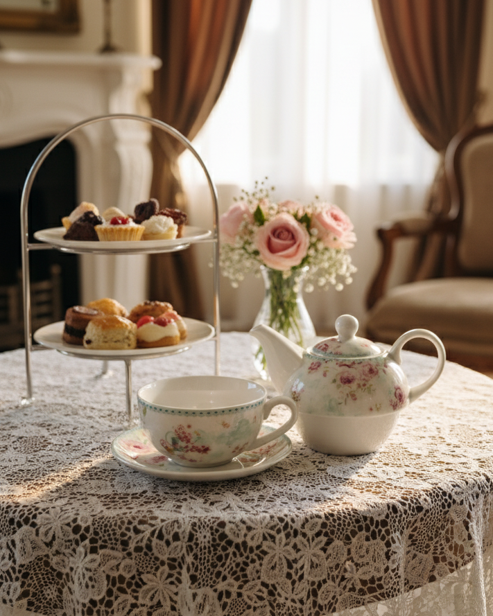 Rosé Garden Tea for Two Set - White