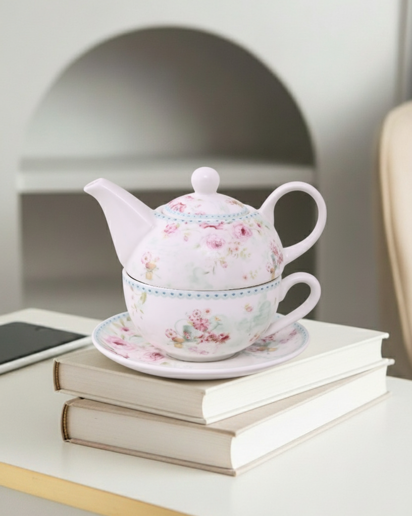 Rosé Garden Tea for Two Set - White