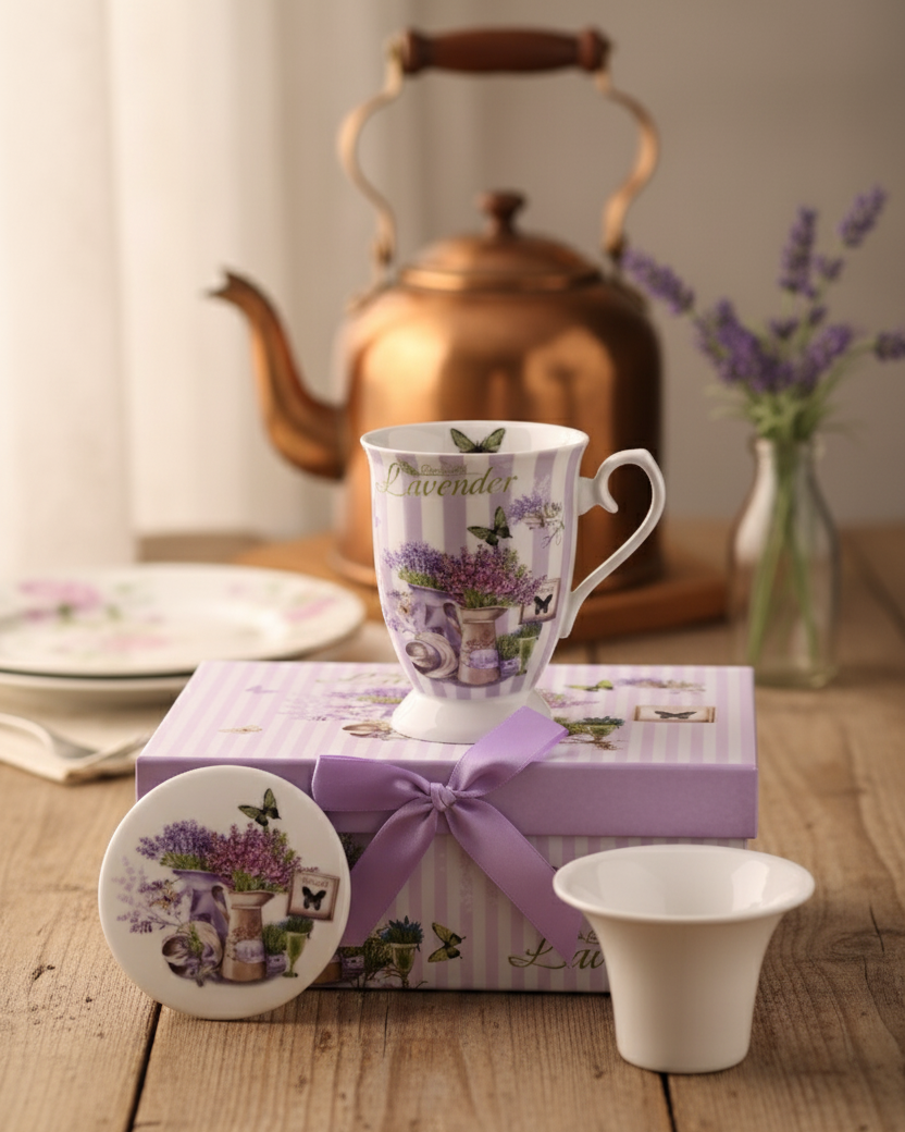 Lavender Butterfly Cage Infuser Mug
