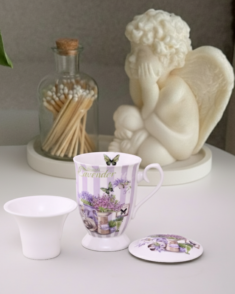 Lavender Butterfly Cage Infuser Mug