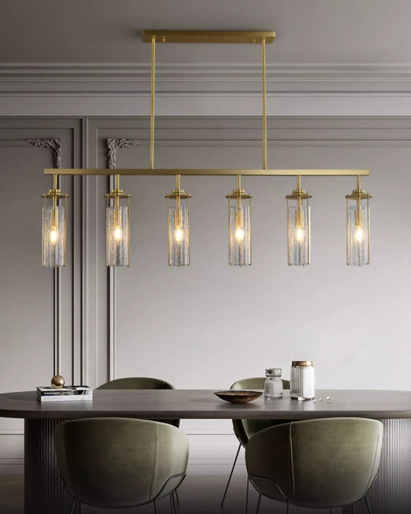 Luxury Avner Clear Crystal Rectangle Ceiling Light