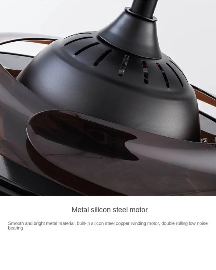 Solstice Retractable Ceiling Fan + Chandelier Light (with Remote Control) - The Decor Kart