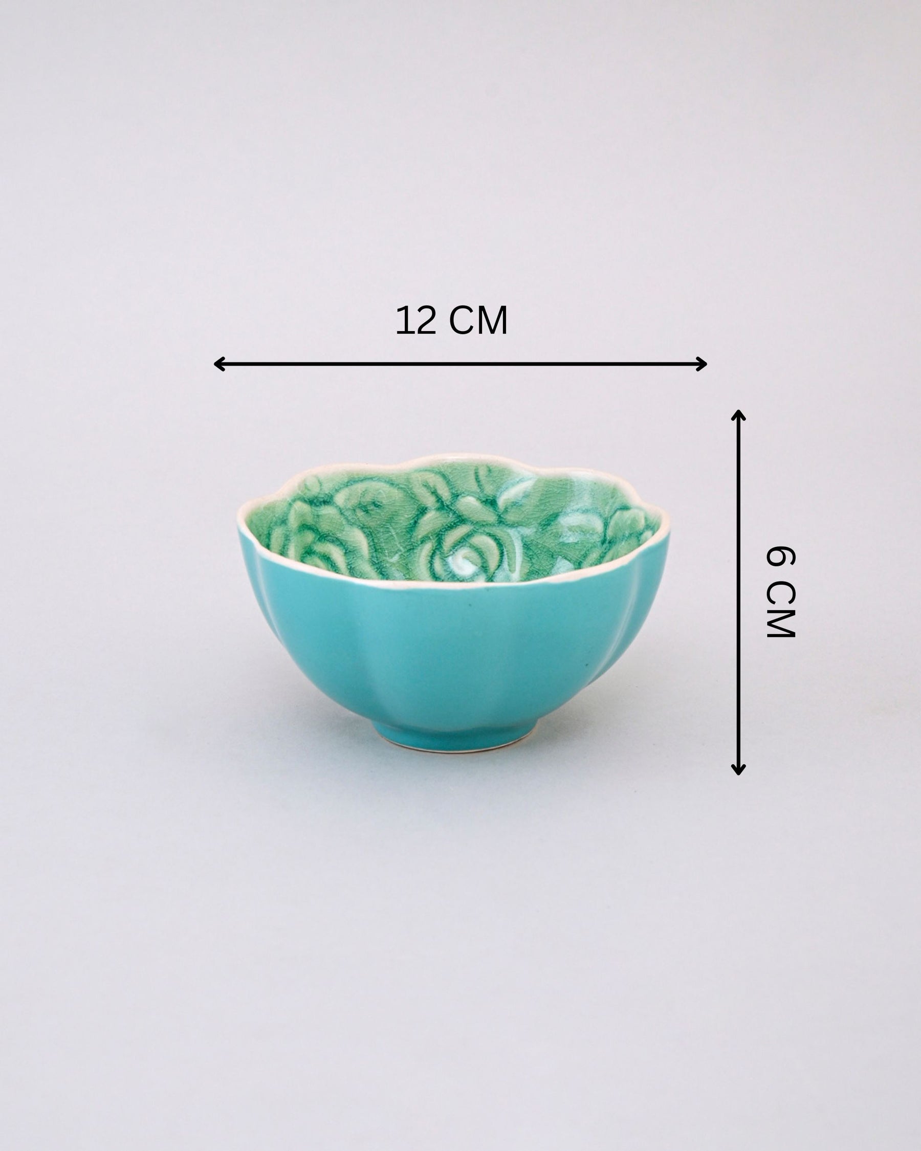 Rosé Bloom Embossed Ceramic Bowl - Set Of 4